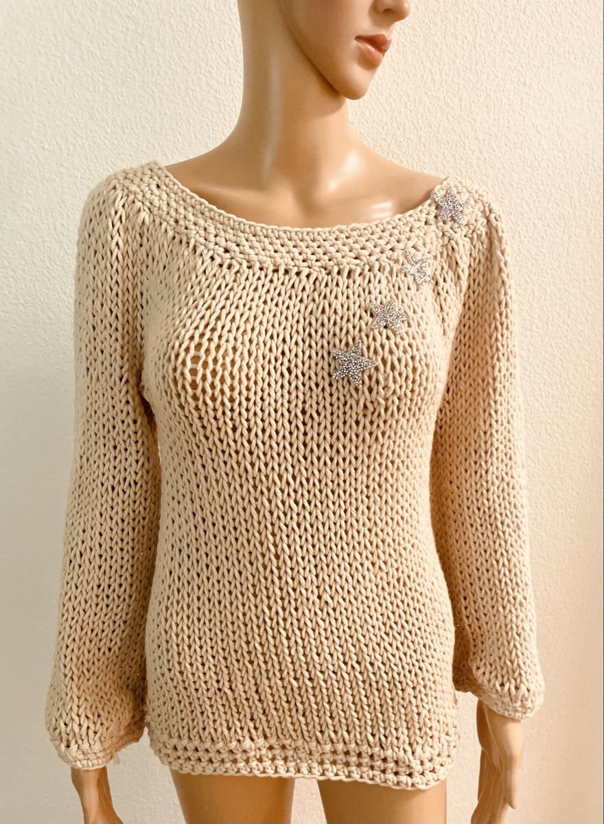 Maglioni & Felpe: Damen Pullover beige mit Sternen Applikation Neu – Nuovo e nell'imballaggio originale da Au ZH venduto da Jaggy4 3
