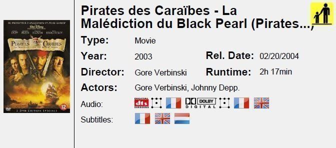 Tutti i DVDs: Pirates des Caraïbes - Black Pearl – Usato da La Magne venduto da materielavendre 1