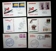 SUISSE POSTE AÉRIENNE 6 VOLS RETOUR 1970 -1971 /U902