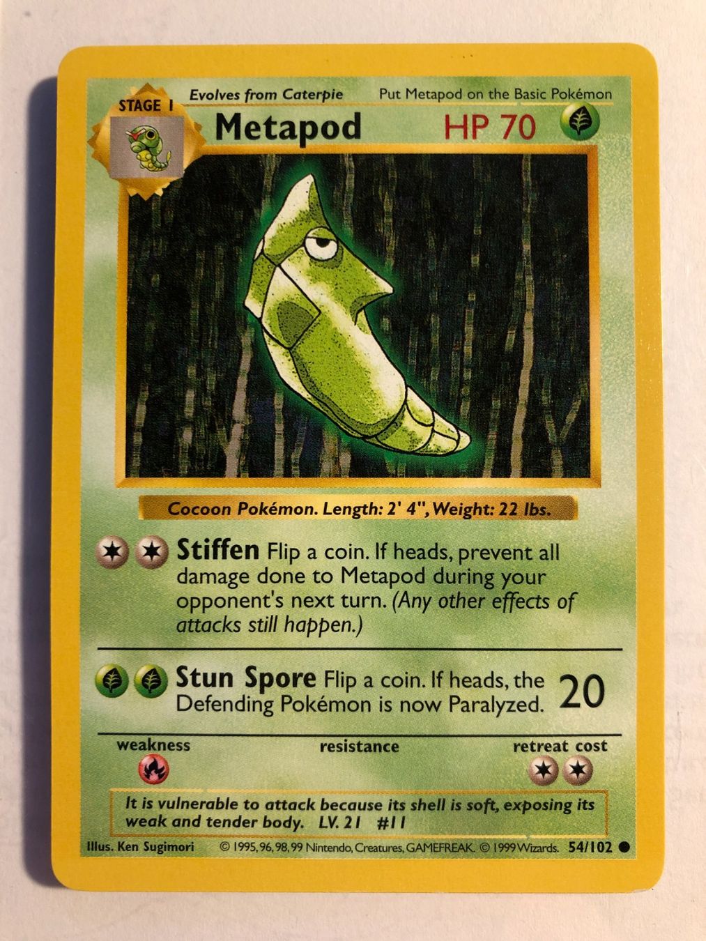 Sammelbilder & Trading cards: Metapod Base Set Shadowless - MINT - ab 1.- – Gebraucht aus Giubiasco von dan_pr8b