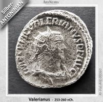 Antike römische Silbermünze / Valerianus / 255-256 nCh.