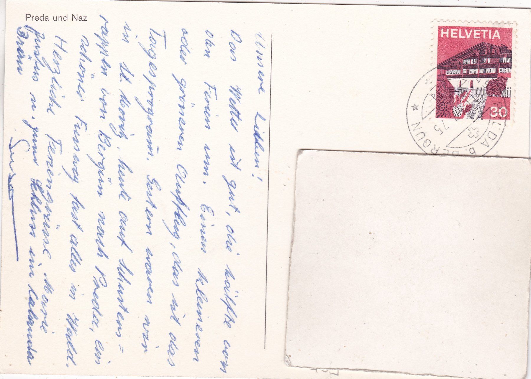Cartoline postali: Preda und Naz 1975 – Usato da Herisau venduto da Lisegrat2008 1