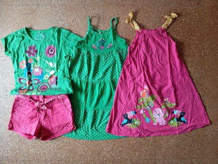KLEIDER PAKET Sommer Set pink_grün Gr. 128/134 (Neu&OVP)