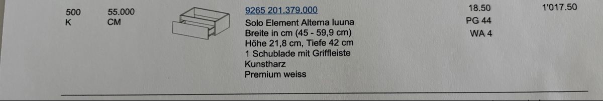 Alterna Badezimmermöbel: Neues Unterbaumöbel Alterna, weiss – Neu und originalverpackt aus Erlenbach ZH von Ritschly 6