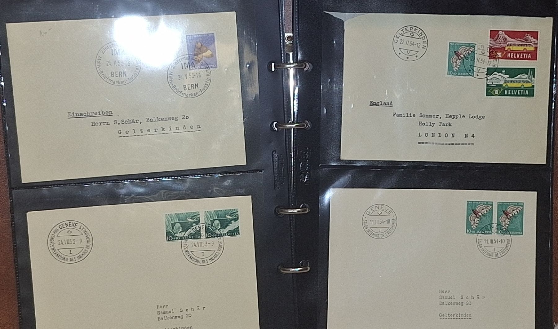 Alle Briefmarken: 44 Briefe ET / Sonderstempel mit Album – Gebraucht aus Balgach von SIMEON27 3