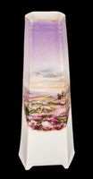 Vase Jugendstil art nouveau scène pastorale violet 25 cm