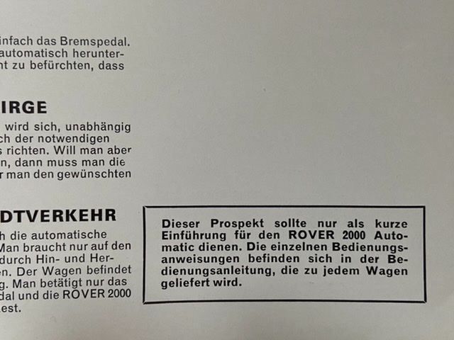Rover Documenti: ROVER P6 2000 TC Automatic Grossformat-Prospekt auf deutsch – Usato da Langenthal venduto da Andreasdavidk 4
