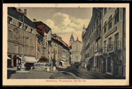 AK Solothurn, Hauptgasse mit St. Urs