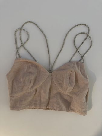 Crop Top beige Damen Grösse S