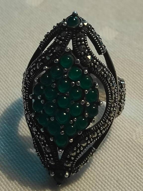 Ringe: Jade Edelstein Ring, 925 Silber – Gebraucht aus Ostermundigen von verkauefer