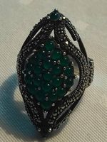Jade Edelstein Ring, 925 Silber