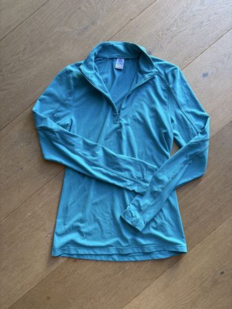 Damen Sportshirt Odlo Reissverschluss blau Grösse S