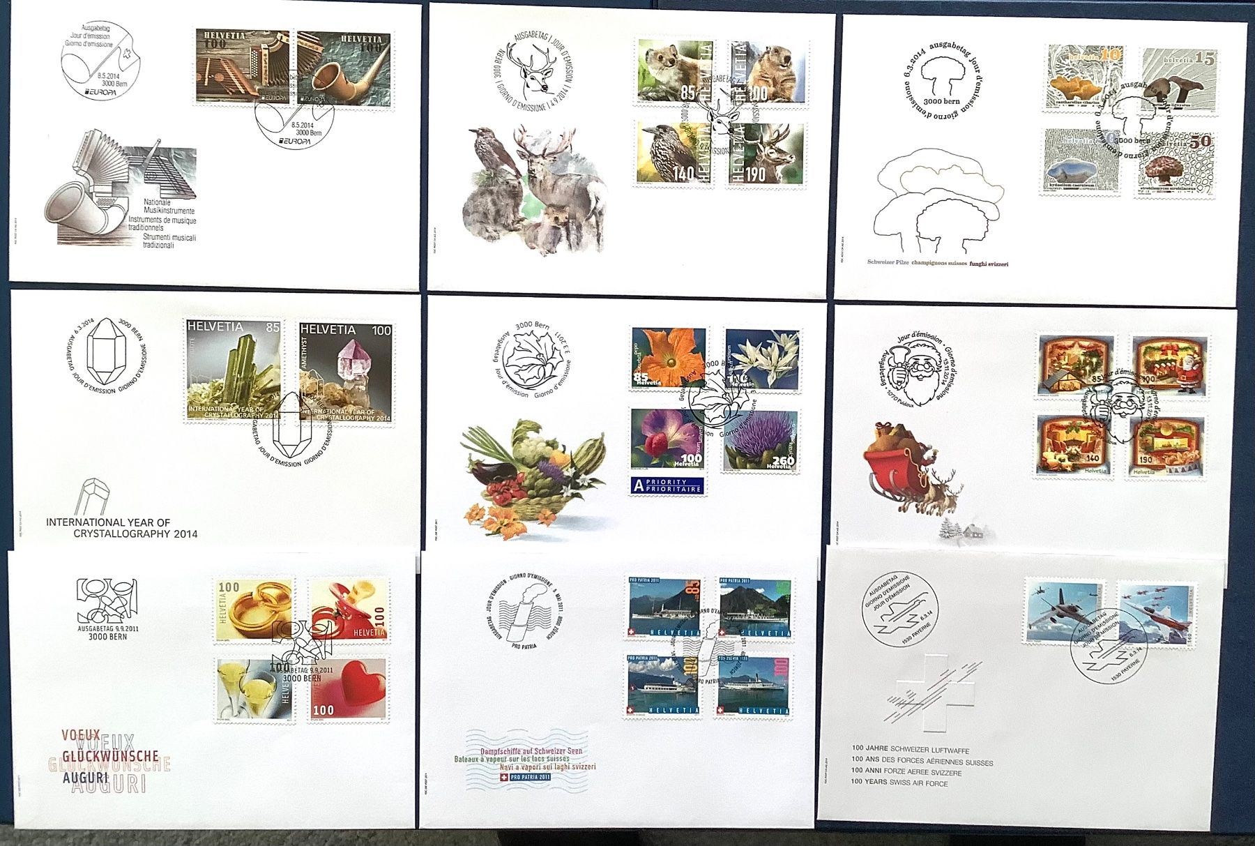 Alle Briefmarken: 2011- 14 - Schweiz Schöne FDC Lot .Kompl.Sätze – Neu (gemäss Beschreibung) aus Liestal von Skunk02