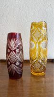 2 elegante Kristallvasen, kunstvoll gearbeitet