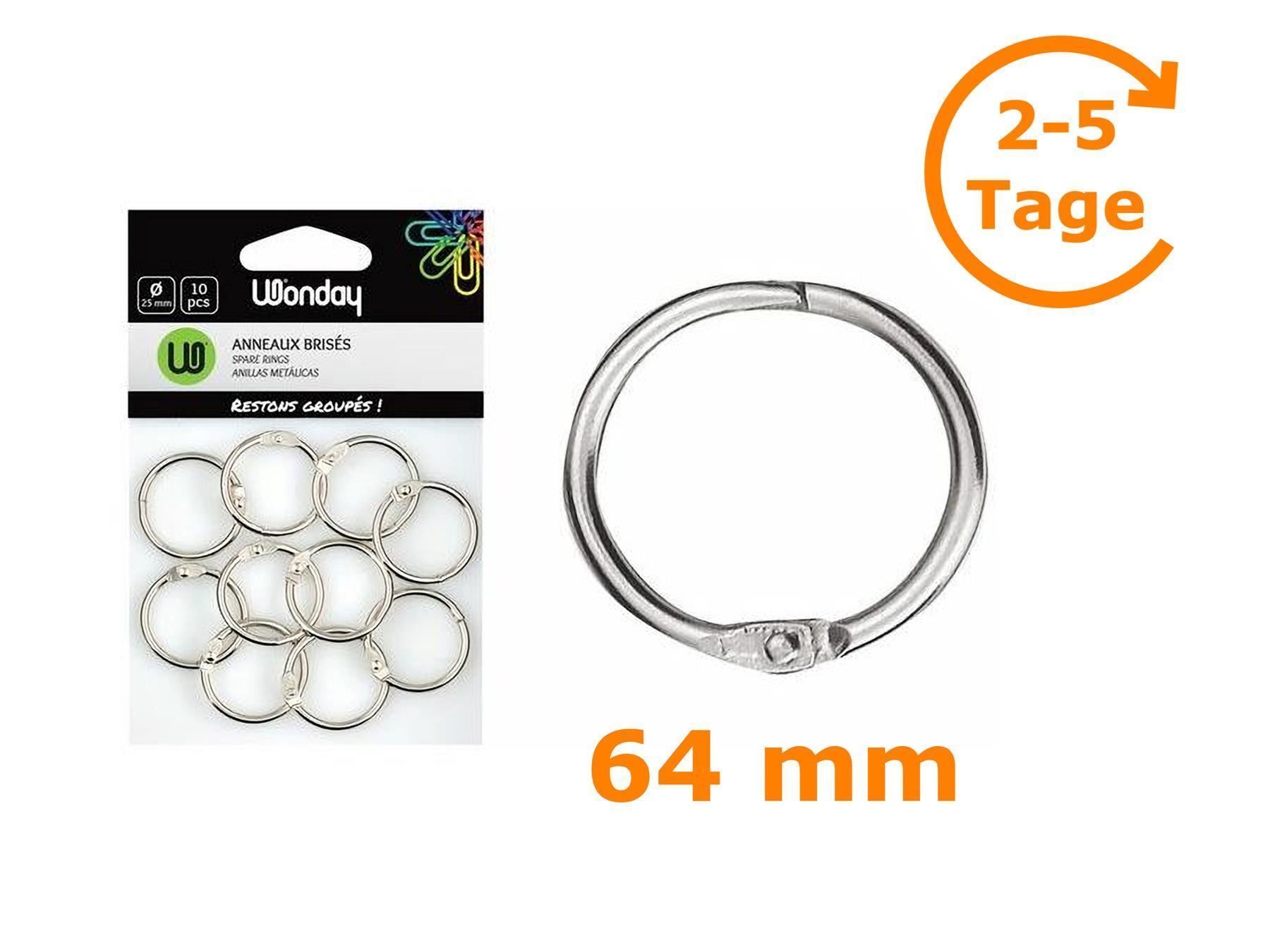 Bindegeräte: Heftringe, 5 Stück, 64 mm, Metall – Neu und originalverpackt aus St. Gallen von cointec