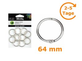 Heftringe, 5 Stück, 64 mm, Metall
