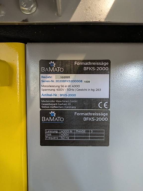 Sägen: BAMATO Formatkreissäge BFKS-2000 – Gebraucht aus Thun von crossfire85 2