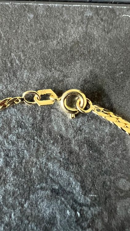 Collier Chaîne Maille Alternée Plaqué Or Jaune - Longueur 45.5 Cm - Vintage XXème Siècle