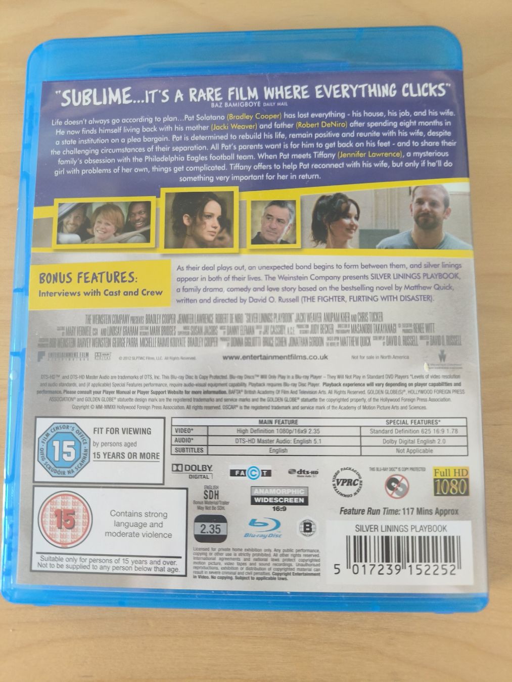 Tutti i DVDs: Silver Linings Playbook Blu Ray UK Version – Nuovo (secondo la descrizione) da Zürich venduto da kev_pbg7 1