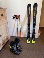 Kinderski Fischer RC4 Race 110cm mit Leki Stöcken und Schuhe