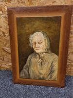 Gemälde "Alte Frau" von Zwicker, 1979, signiert, vintage