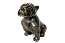 Bronzefigur, Sitzende Bulldogge NEU