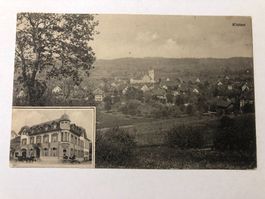 Kloten -   2 Bild Karte (Weinfässer auf Karren)  1919