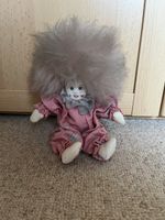 Süsse Clown Puppe rosa mit Sternen und Glitzer