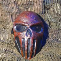 Skelett Skull Punisher Airsoft Maske Rot Halloween