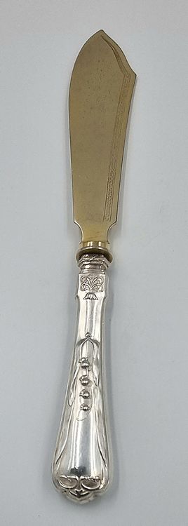 Couteau à gâteau plaqué argent Mikasa Rousseau manche cristal
