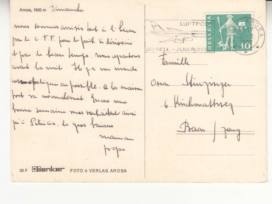 Cartoline postali: Arosa 1967 – Usato da Bürglen TG venduto da StampGraf 1