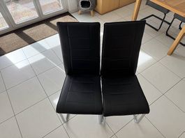 6 schwarze Freischwinger
