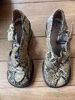Coole vintage Echtleder Schuhe mit Schlangenmuster, Gr. 37