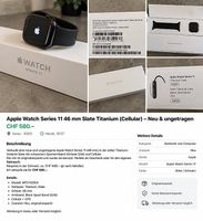 Apple Watch Series 11 46mm Titanium Cellular  Neu