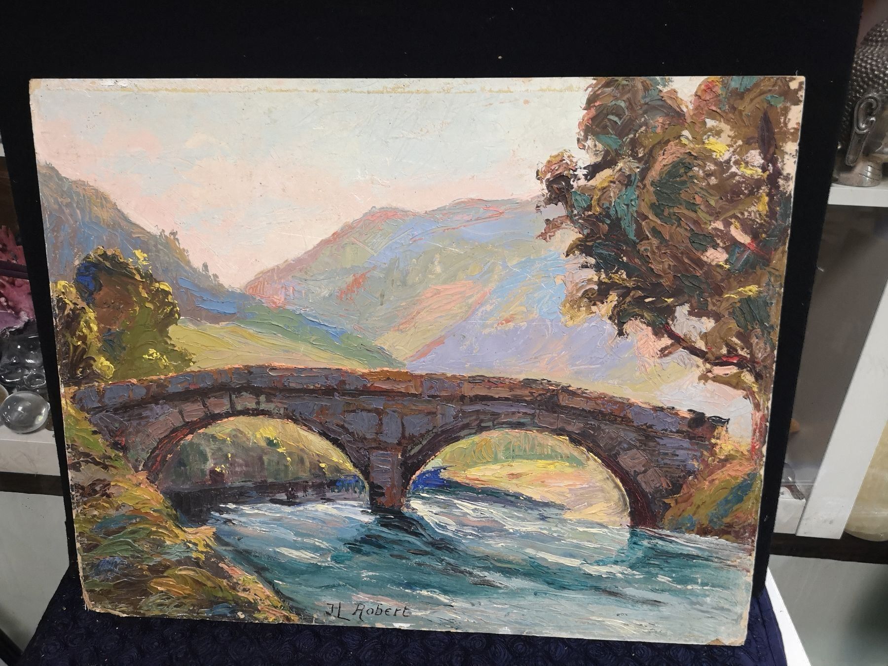 Dipinti: Huile sur panneau signée ROBERT – Usato da Genève venduto da Qanil77
