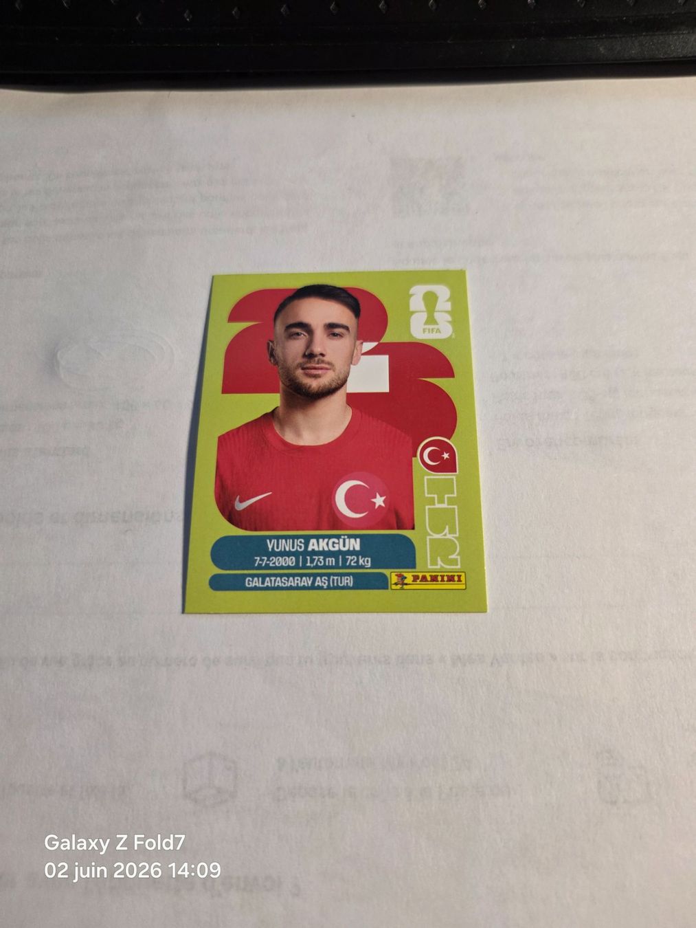 Panini Carte collezionabili: Panini  2026 YUNUS AKGUN TUR 16 – Nuovo (secondo la descrizione) da Grand-Lancy venduto da Seo67
