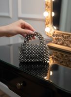 Elegante  Kristall Abendtasche Hochzeit Party  Silber