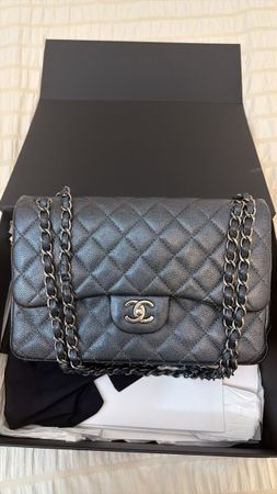 Sac chanel jumbo caviar couleur charbon