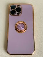 iPhone13 Pro Max Hülle Pink/Rosegold mit Ringhalter