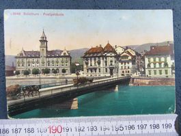 SOLOTHURN SO AK 1916 POSTGEBÄUDE BRÜCKE BELEBT BUGS