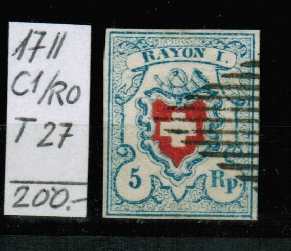 Alle Briefmarken: Rayon 17II - C1/RO - T27 – Gebraucht aus Bern von peri02
