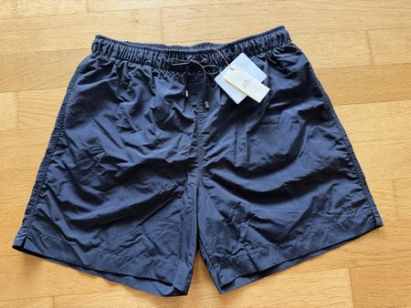 Original Hermes Badehose Shorts Blau marine S Bestickt