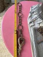 Antike, schwere Kette mit Hanfseilrest, 50cm, Vintage