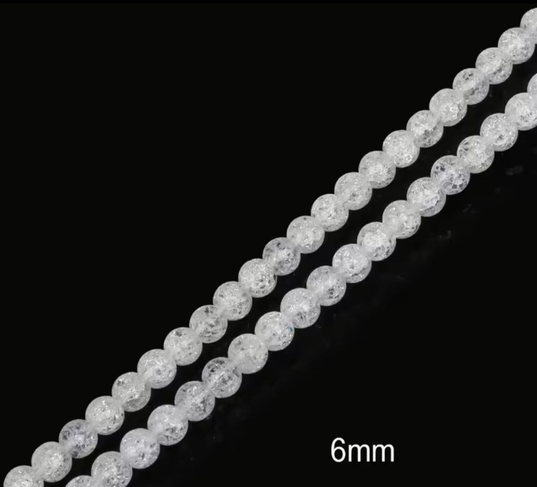 Minerali & Pietre curative: Schneequarz geknackt 6mm.Strang – Nuovo e nell'imballaggio originale da Menziken venduto da Mirager 2