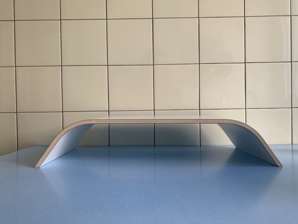 Racks & Cavalletti: Support écran / moniteur en bois blanc minimaliste – Nuovo (secondo la descrizione) da Lausanne venduto da Xiaoxi 1