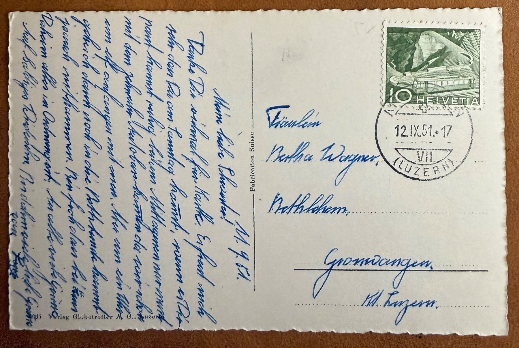 Cartoline postali: Obwald - Alpsegen 1951 – Usato da Lutry venduto da Ediego 2