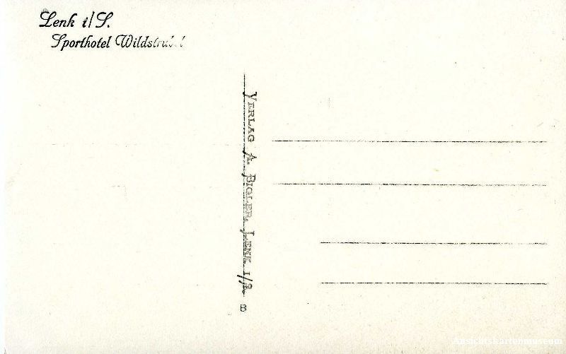 Ansichtskarten: Lenk - im Simmental Sporthotel + c1930 – Gebraucht aus Emmenbrücke von teestube 1