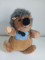Cute Plush Hedgehog with Blue Overalls