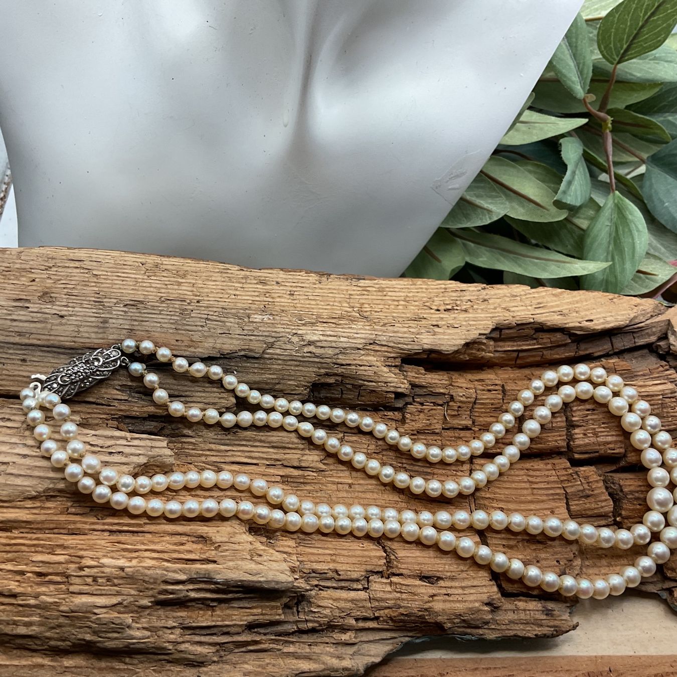 Catenine: Antikes Collier mit Glasperlen Länge 42cm – Usato da luzern venduto da Alpendorf1 3