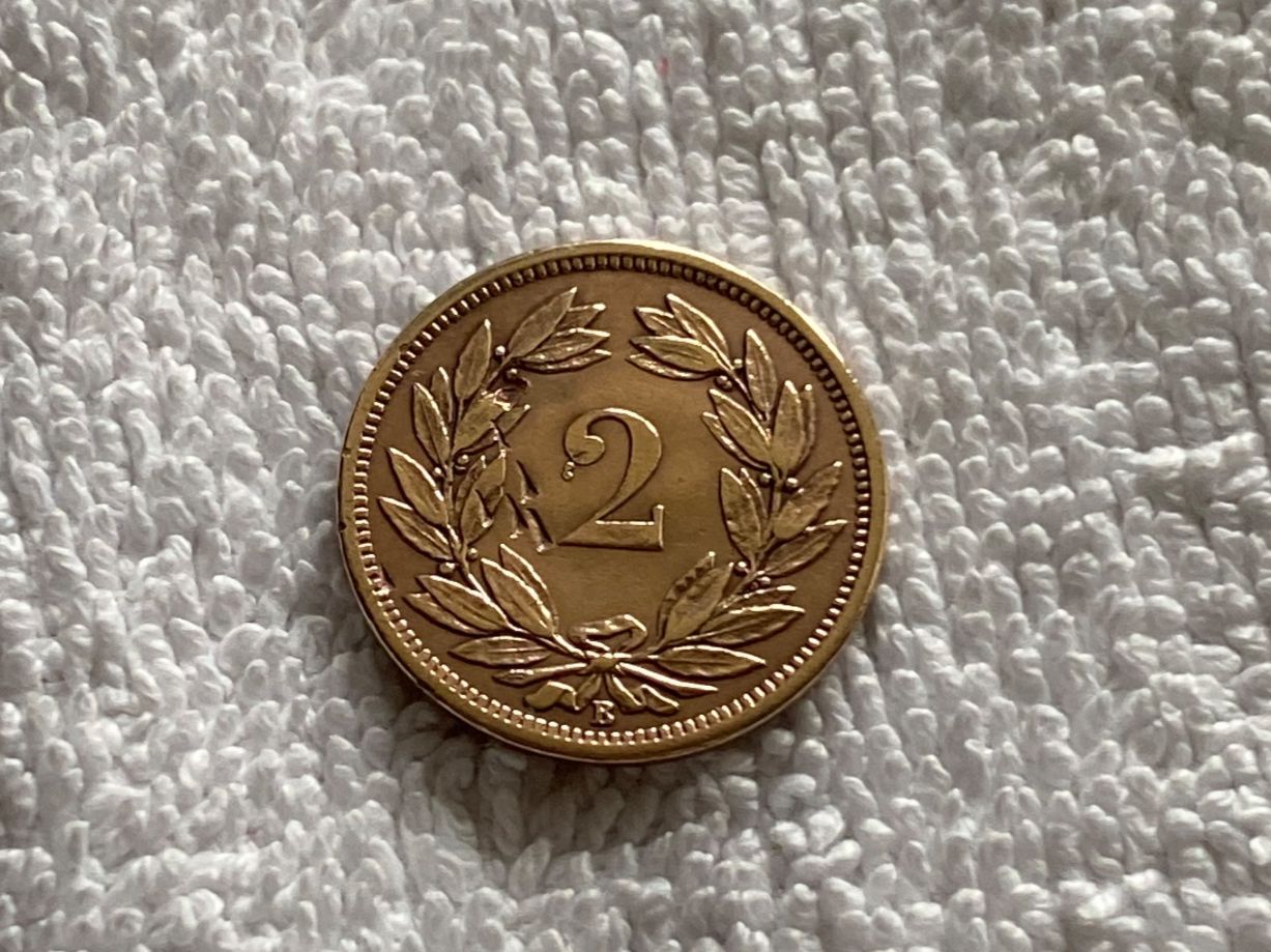 Alle Münzen: 2 centimes/Rappen 1890 – Gebraucht aus Nyon von Ilmi09 1